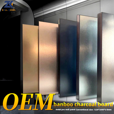 Kalite Çevre Dostu Ahşap Kaplama Metal PVC Panel Yanmaz Bambu Kömür Levhası Fabrika