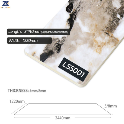 Kalite Su geçirmez Mermer Bambu Kömür Elyaf Levha 1220 * 2600mm Fabrika