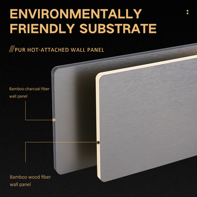 Kalite PVC Dekoratif Metal Bambu Kömür Elyaf Levha Panel Neme Dayanıklı Fabrika