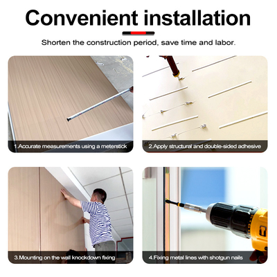 Kalite Bambu Kömür Ahşap Finer Tahta 1220x2800mm Yüksek Parlak PVC Mermer Yaprak Fabrika