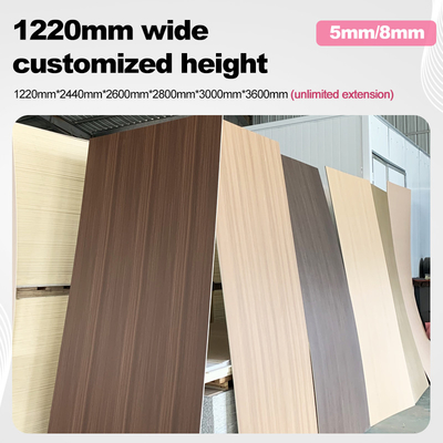 Kalite 8mm PVC Duvar Paneli Dekoratif Yangın geçirmez Ahşap Finer Bambu Elyaf Dikişsiz Duvar Tahtası Fabrika