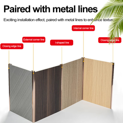 Kalite 5MM 8MM Ahşap Taneler Ahşap Finer Bambu Kömür PVC Duvar Paneli Fabrika