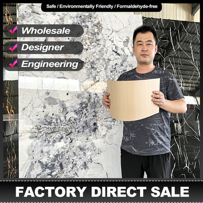 Kalite 5MM Bambu Kömür Ahşap Finer Yüksek Parlak 3D Özel Baskı Mermer Yaprak Fabrika
