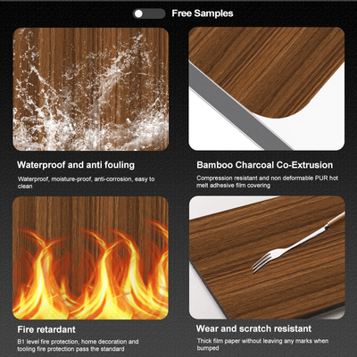 Kalite 1.22m Genişliği Modern Ahşap Panel Bambu Kömür Mermer Panel Misafirperverlik Endüstrisi için Fabrika