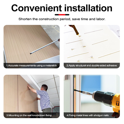 Kalite 5 / 8mm Bambu Kömür Ahşap Yaprakları İç Dekoratif Duvar Panelleri için Fabrika