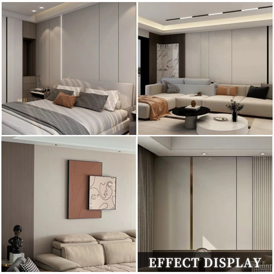 Kalite Genişlik 1.22m PVC Skin Feel Dekoratif İç Tasarım Duvar Yalıtım Panelleri Fabrika