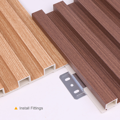 Kalite Özelleştirilmiş Ahşap Plastik Izgara Duvar Paneli Yivli WPC 1220 * 3000mm Fabrika