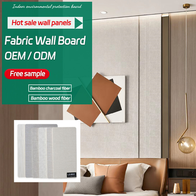 Kalite 8 Mm Modern Lüks Bambu Elyaf Ahşap Kaplama Kumaş Dokulu PVC Panel Duvarlar Fabrika