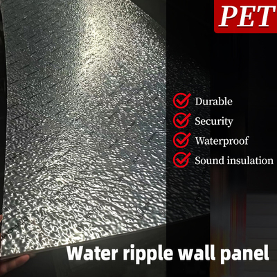 Kalite PET 3D Su Dalgalanma Ahşap Kaplama 8mm Yüksek Yoğunluklu Bambu Kömür Ahşap Duvar Paneli Fabrika