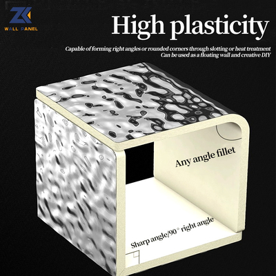 Kalite PET 3D Su Dalgalanma Ahşap Kaplama 8mm Yüksek Yoğunluklu Bambu Kömür Ahşap Duvar Paneli Fabrika